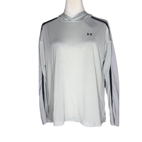 NWT Under Armour UA Tech Twist Lightweight Light Gray Graphic Hoodie Size Small - Picture 1 of 7